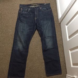 American eagle blue denim straight fit jeans.